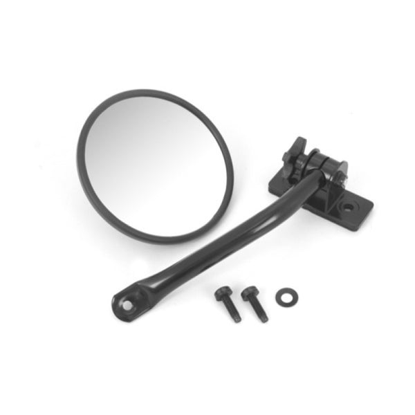 Rugged Ridge 97-18 Jeep Wrangler Black Round Quick Release Mirror - Bull Strap