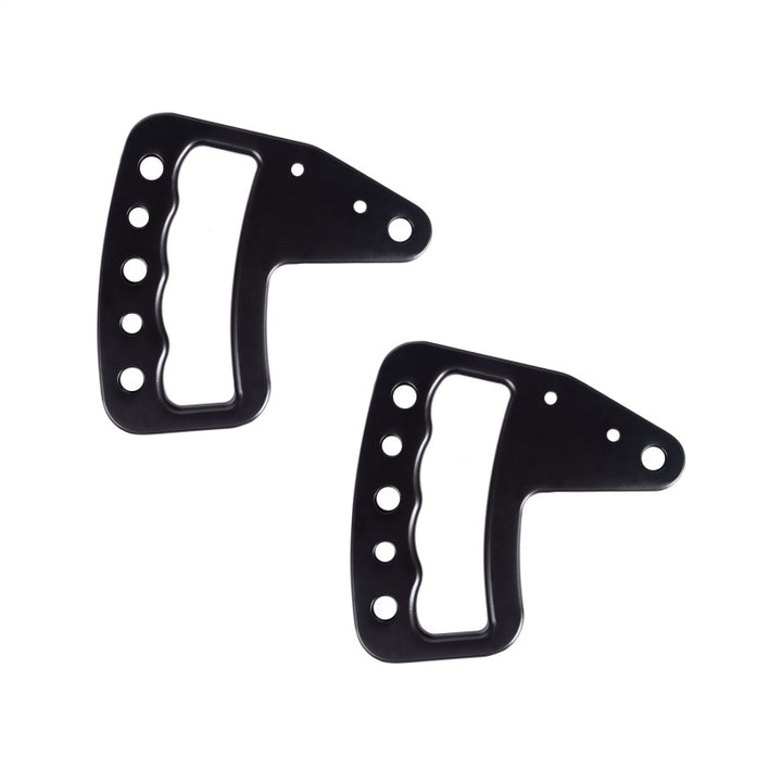 Rugged Ridge Aluminum Grab Handles Front Pair Black 07-18 Jeep Wrangler JK/JKU - Bull Strap