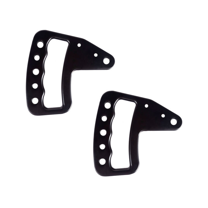 Rugged Ridge Aluminum Grab Handles Front Pair Black 07-18 Jeep Wrangler JK/JKU - Bull Strap
