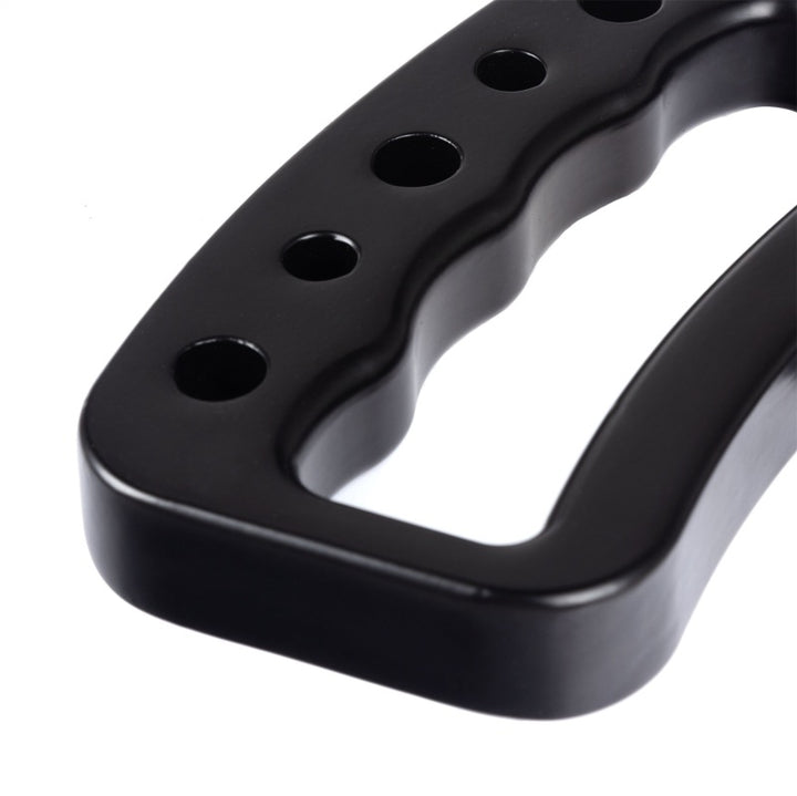 Rugged Ridge Aluminum Grab Handles Front Pair Black 07-18 Jeep Wrangler JK/JKU - Bull Strap