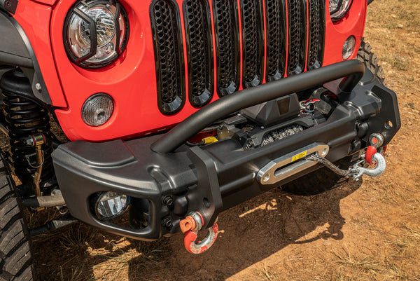 Rugged Ridge Arcus Front Bumper Tube Overrider Black JK - Bull Strap
