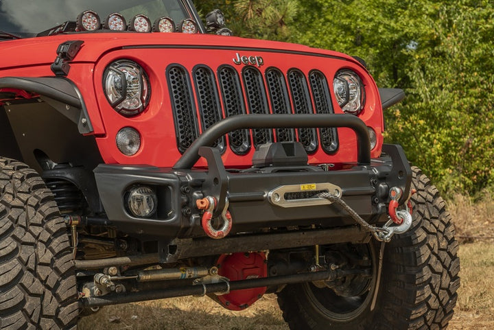 Rugged Ridge Arcus Front Bumper Tube Overrider Black JK - Bull Strap