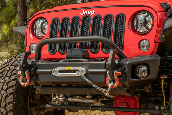 Rugged Ridge Arcus Front Bumper Tube Overrider Black JK - Bull Strap