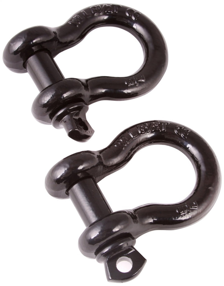 Rugged Ridge Black 7/8th Inch D-Shackles - Bull Strap
