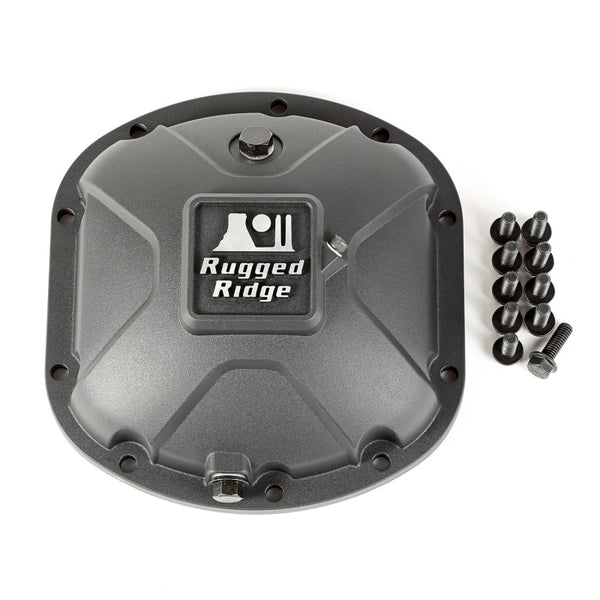 Rugged Ridge Boulder Aluminum Differential Cover Dana 30 Black - Bull Strap