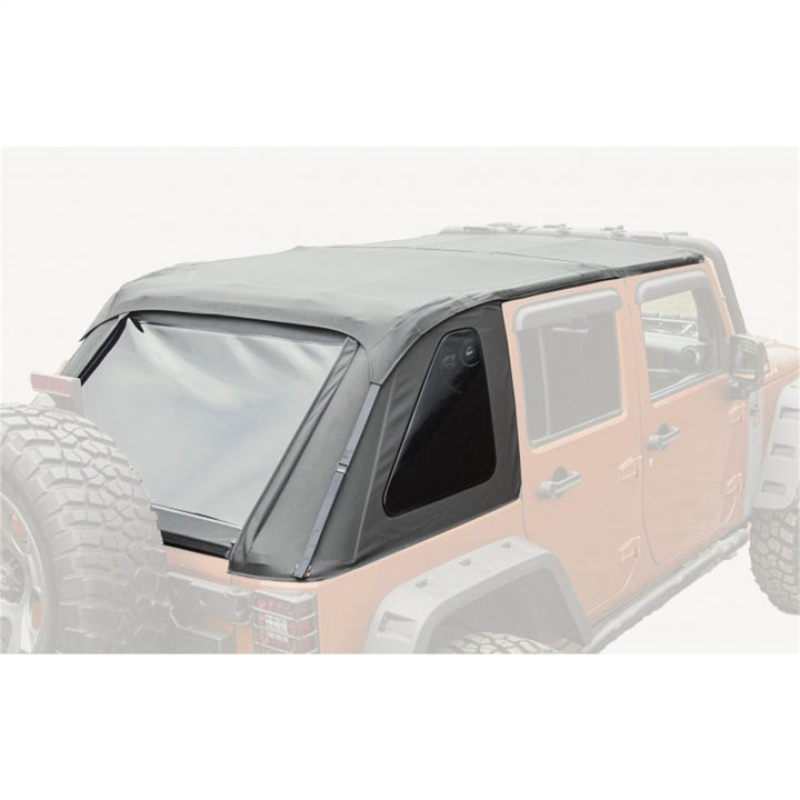 Rugged Ridge Bowless Soft Top Black Diamond 4-Door 07-18 Jeep Wrangler JK - Bull Strap