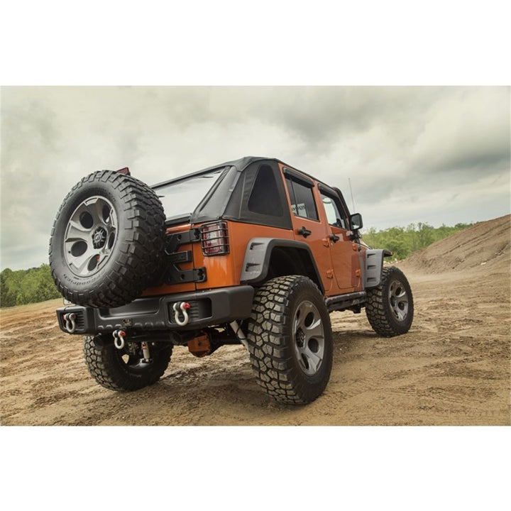 Rugged Ridge Bowless Soft Top Black Diamond 4-Door 07-18 Jeep Wrangler JK - Bull Strap
