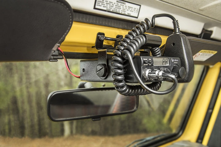 Rugged Ridge CB Radio Mount Windshield 97-02 Jeep Wrangler TJ - Bull Strap