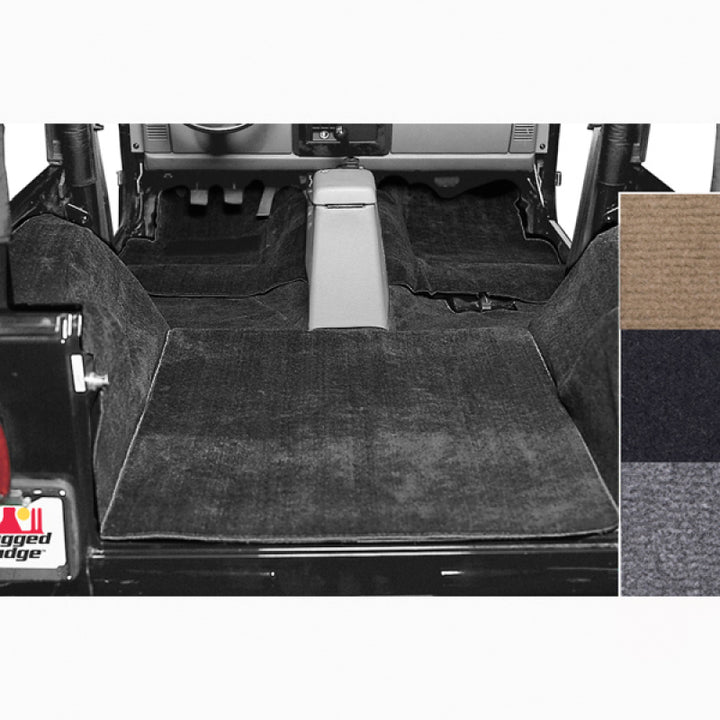 Rugged Ridge Deluxe Carpet Kit Black 76-95 Jeep CJ / Jeep Wrangler Models - Bull Strap