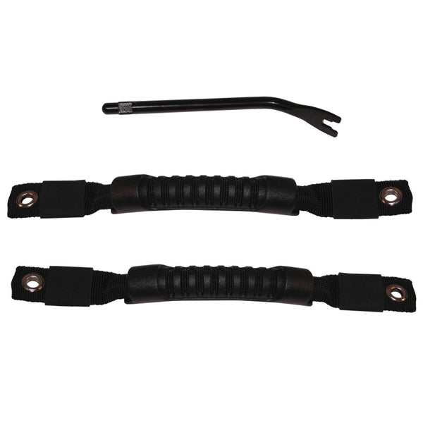 Rugged Ridge Door Pull Straps Black 97-06 Jeep Wrangler - Bull Strap