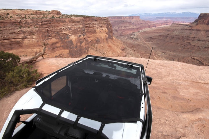 Rugged Ridge Eclipse Sun Shade Black Full 18-20 Jeep Wrangler JL 4-Dr - Bull Strap