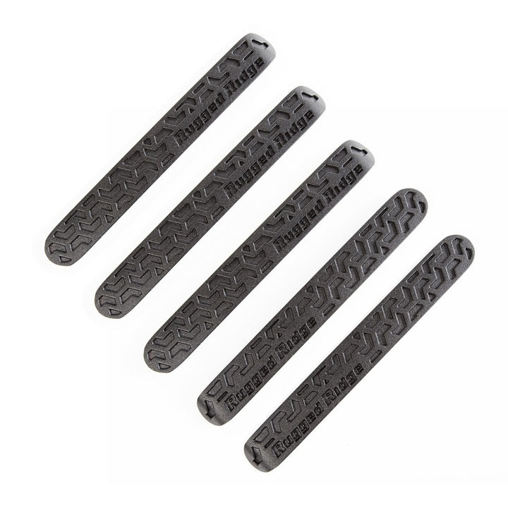 Rugged Ridge Elite Dr Hndle Inserts Black Tread 4Dr 07-18 Jeep Wrangler JK - Bull Strap
