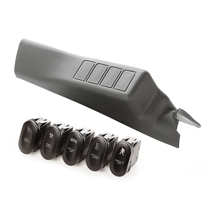 Rugged Ridge Etched A-Pillar 4 Switch Pod Kit LHD 11-18 JK - Bull Strap