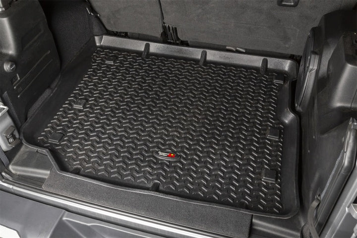 Rugged Ridge Floor Liner Cargo Black 18-21 Jeep Wrangler JL 4 Dr (Excl. 4XE Models) - Bull Strap