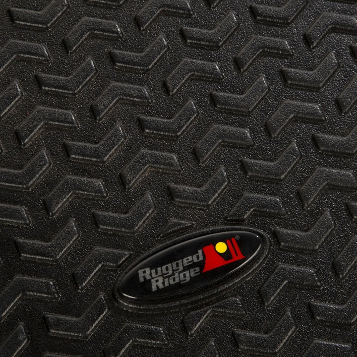 Rugged Ridge Floor Liner Cargo Black 18-21 Jeep Wrangler JL 4 Dr (Excl. 4XE Models) - Bull Strap