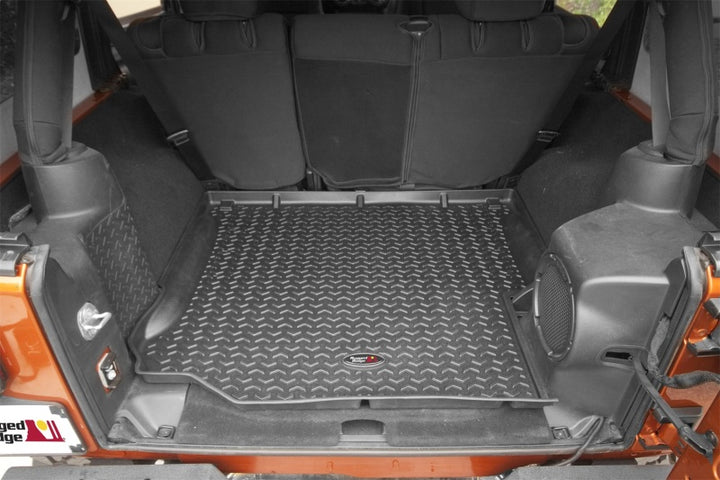 Rugged Ridge Floor Liner Cargo Black 2007-2018 Jeep Wrangler Unlimited JK 4 Dr - Bull Strap