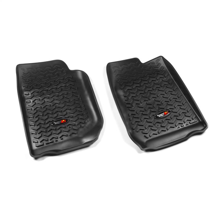 Rugged Ridge Floor Liner Front Black 2007-2018 Jeep Wrangler Unlimited JK 4 Dr - Bull Strap