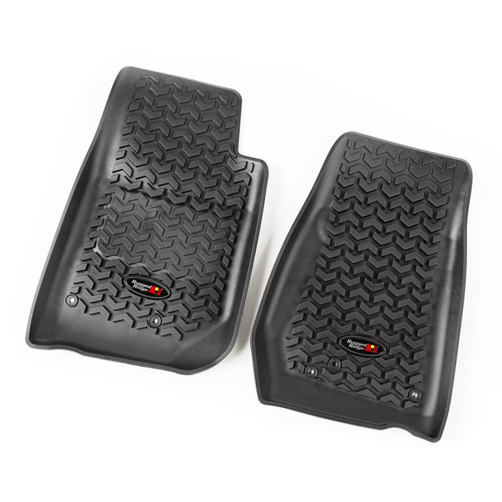 Rugged Ridge Floor Liner Front Black 2007-2018 Jeep Wrangler Unlimited JK 4 Dr - Bull Strap