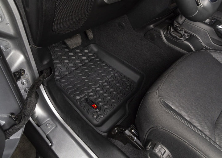 Rugged Ridge Floor Liner Front Black 2018-2020 Jeep Wrangler 2020 Gladiator JL / JT - Bull Strap