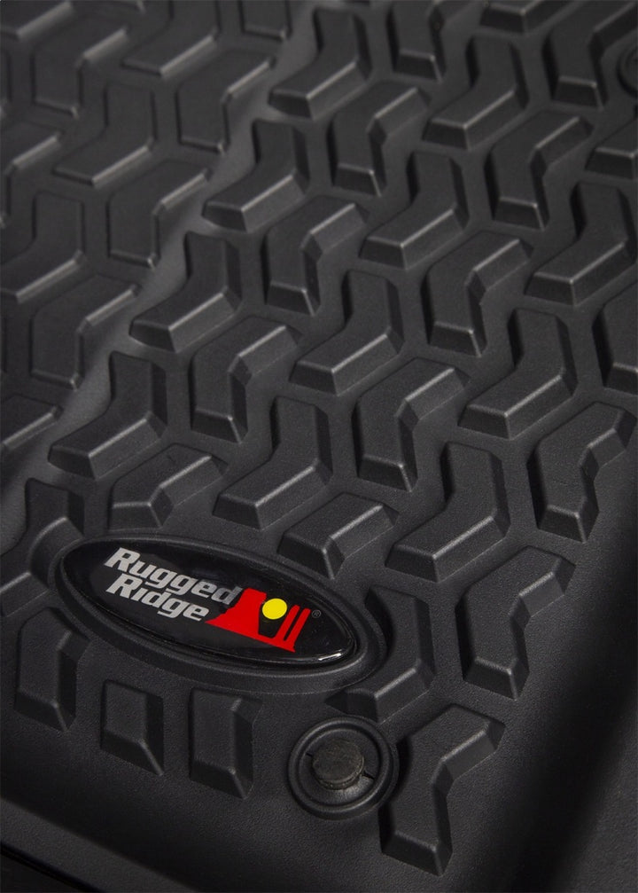 Rugged Ridge Floor Liner Front Black 2018-2020 Jeep Wrangler 2020 Gladiator JL / JT - Bull Strap