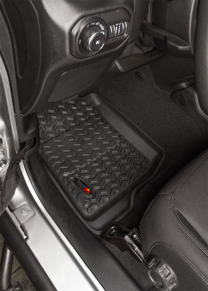 Rugged Ridge Floor Liner Front Black 2018-2020 Jeep Wrangler 2020 Gladiator JL / JT - Bull Strap