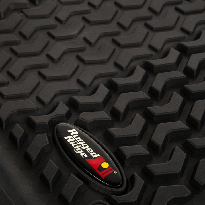Rugged Ridge Floor Liner Front Black 2018-2020 Jeep Wrangler 2020 Gladiator JL / JT - Bull Strap