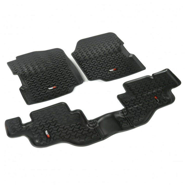 Rugged Ridge Floor Liner Front/Rear Black 1976-1986 Jeep CJ-7 / Jeep Wrangler 87-95 / YJ - Bull Strap