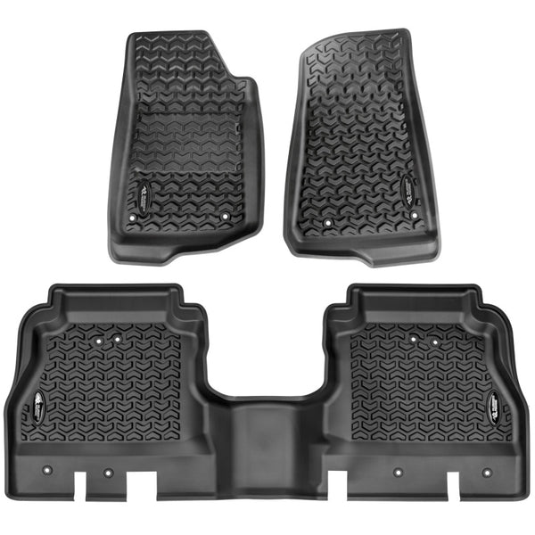 Rugged Ridge Floor Liner Kit Black F/R 20-21 Jeep Gladiator (JT) - Bull Strap
