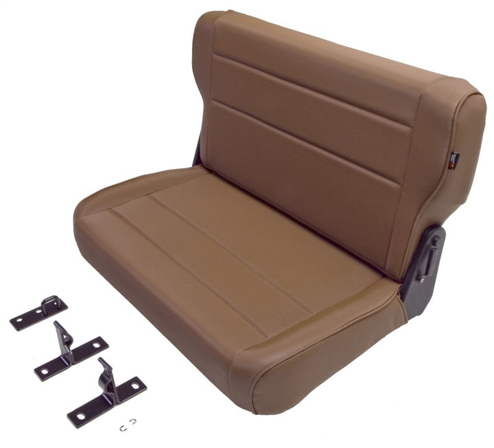 Rugged Ridge Fold & Tumble Rear Seat Spice 76-95 Jeep CJ / Jeep Wrangler - Bull Strap