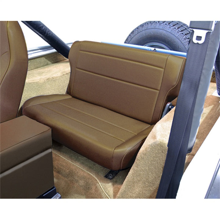 Rugged Ridge Fold & Tumble Rear Seat Spice 76-95 Jeep CJ / Jeep Wrangler - Bull Strap