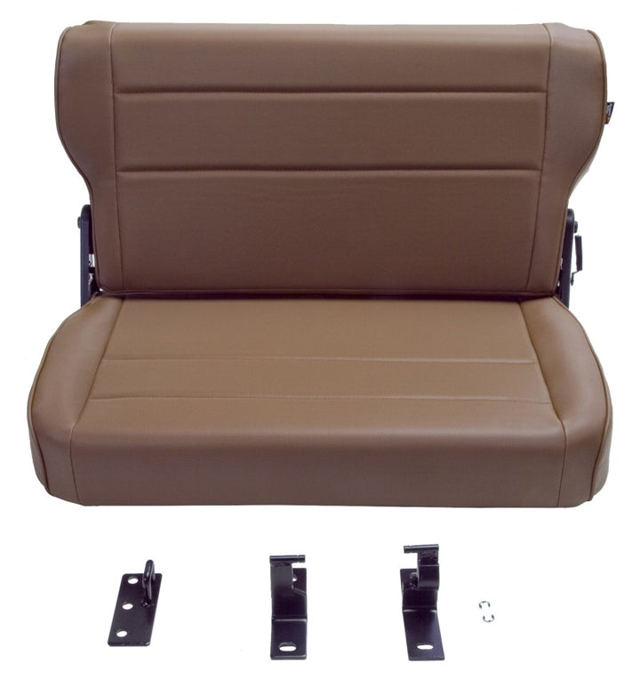 Rugged Ridge Fold & Tumble Rear Seat Spice 76-95 Jeep CJ / Jeep Wrangler - Bull Strap