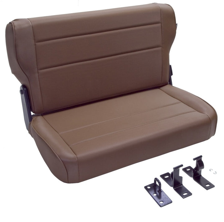 Rugged Ridge Fold & Tumble Rear Seat Spice 76-95 Jeep CJ / Jeep Wrangler - Bull Strap
