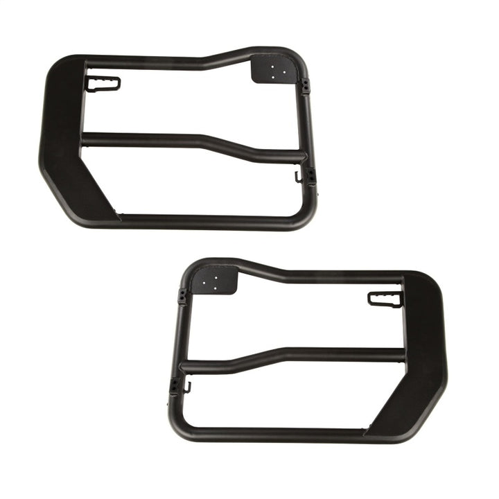 Rugged Ridge Fortis Front Tube Doors with Mirrors 18-23 Jeep Wrangler JL/JT - Bull Strap