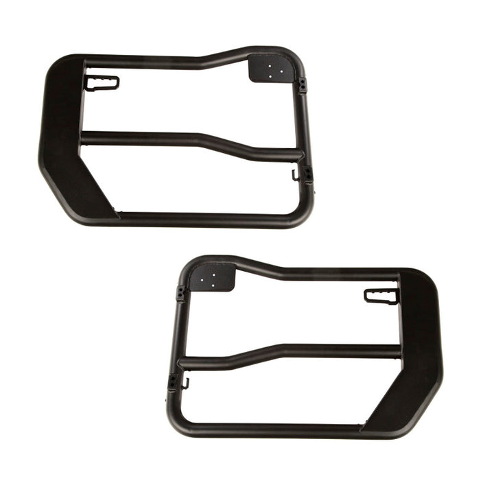 Rugged Ridge Fortis Front Tube Doors with Mirrors 18-23 Jeep Wrangler JL/JT - Bull Strap
