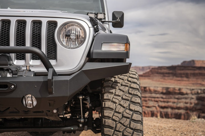 Rugged Ridge HD Bumper Full Width Front 07-18 Jeep Wrangler JK 18-20 Jeep Wrangler JL 2020 JT - Bull Strap