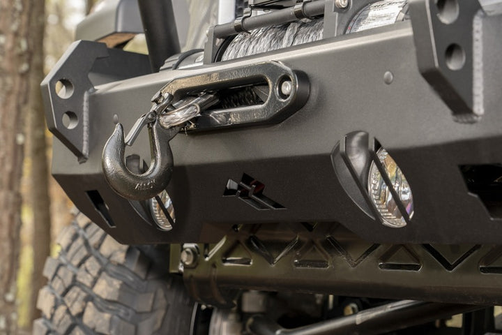 Rugged Ridge HD Bumper Full Width Front 07-18 Jeep Wrangler JK 18-20 Jeep Wrangler JL 2020 JT - Bull Strap