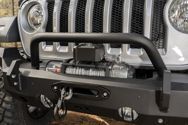 Rugged Ridge HD Bumper Full Width Front 07-18 Jeep Wrangler JK 18-20 Jeep Wrangler JL 2020 JT - Bull Strap