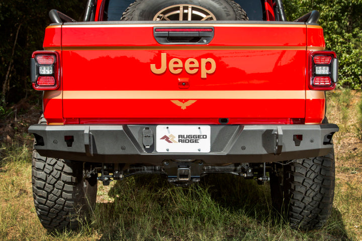 Rugged Ridge HD Bumper Rear 20-21 Jeep Gladiator JT - Bull Strap