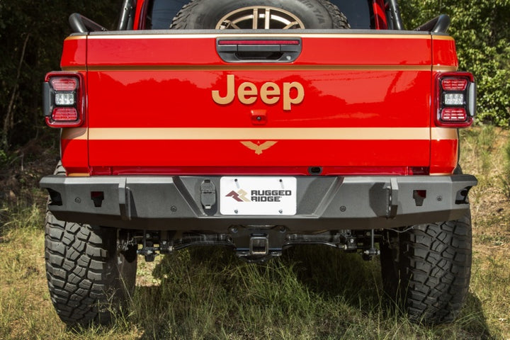 Rugged Ridge HD Bumper Rear 20-21 Jeep Gladiator JT - Bull Strap