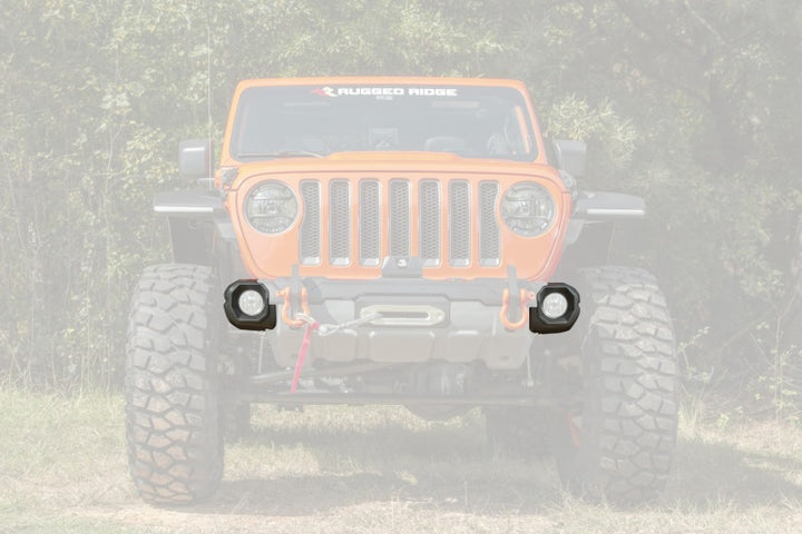 Rugged Ridge Jeep 19-22 Wrangler JL/20-22 Gladiator Venator Front Bumper Stubby Ends - Black - Bull Strap