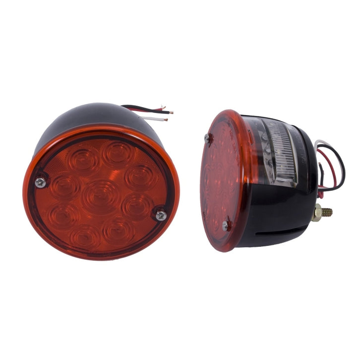 Rugged Ridge LED Tail Light Set 46-75 Willys & Jeep CJ - Bull Strap