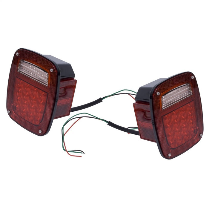 Rugged Ridge LED Tail Light Set 76-06 Jeep CJ Jeep Wrangler - Bull Strap