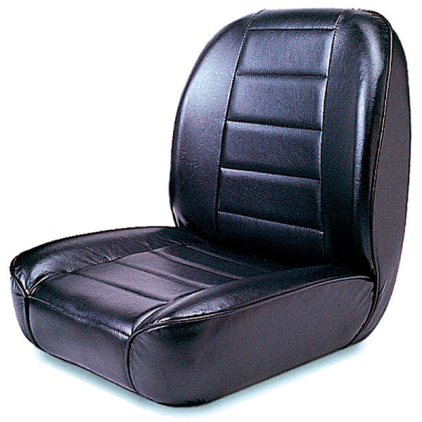 Rugged Ridge Low-Back Front Seat Non-Recline Black 55-86 CJ - Bull Strap