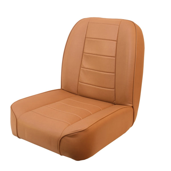 Rugged Ridge Low-Back Front Seat Non-Recline Tan 55-86 CJ - Bull Strap