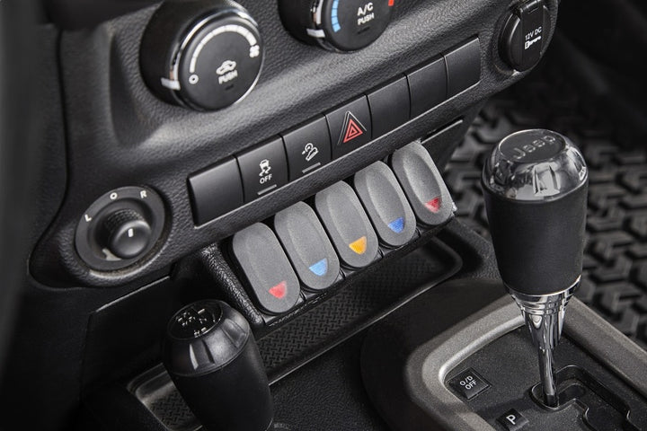 Rugged Ridge Lower Console Switch Panel 11-18 Jeep Wrangler JK/JKU - Bull Strap