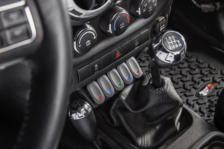 Rugged Ridge Lower Console Switch Panel 11-18 Jeep Wrangler JK/JKU - Bull Strap