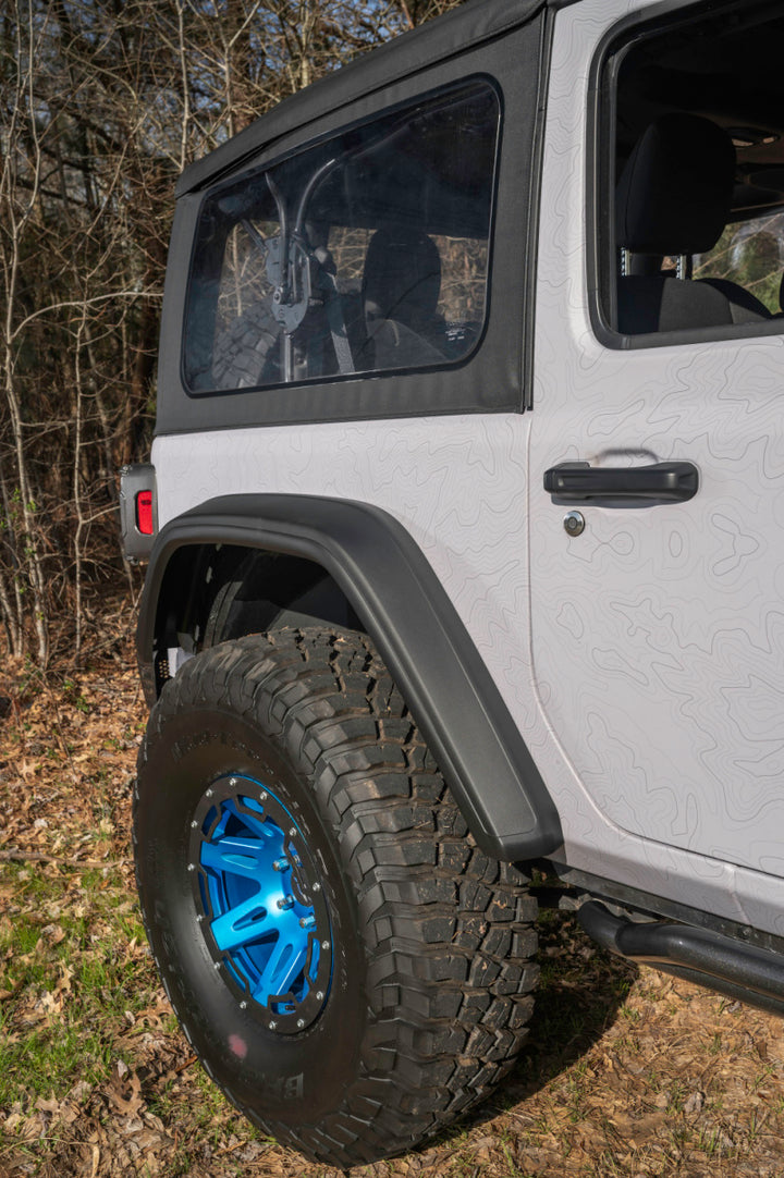 Rugged Ridge Max Terrain Fender Flare Set F & R 18-22 Jeep Wrangler JL - Bull Strap