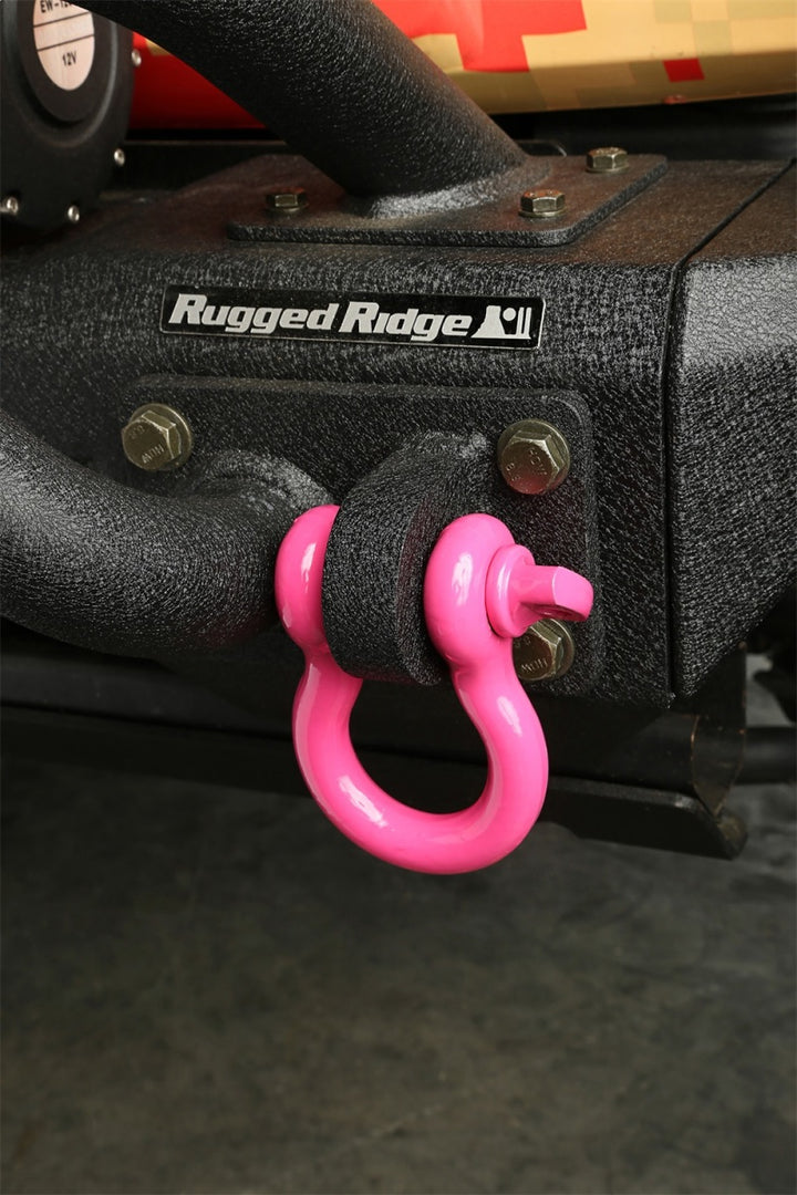 Rugged Ridge Pink 9500lb 3/4in D-Shackle - Bull Strap