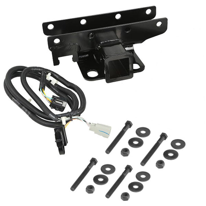 Rugged Ridge Receiver Hitch Kit w/ Wiring Harness 07-18 Jeep Wrangler JK - Bull Strap