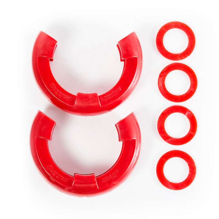 Rugged Ridge Red 7/8in D-Ring Isolator Kit - Bull Strap